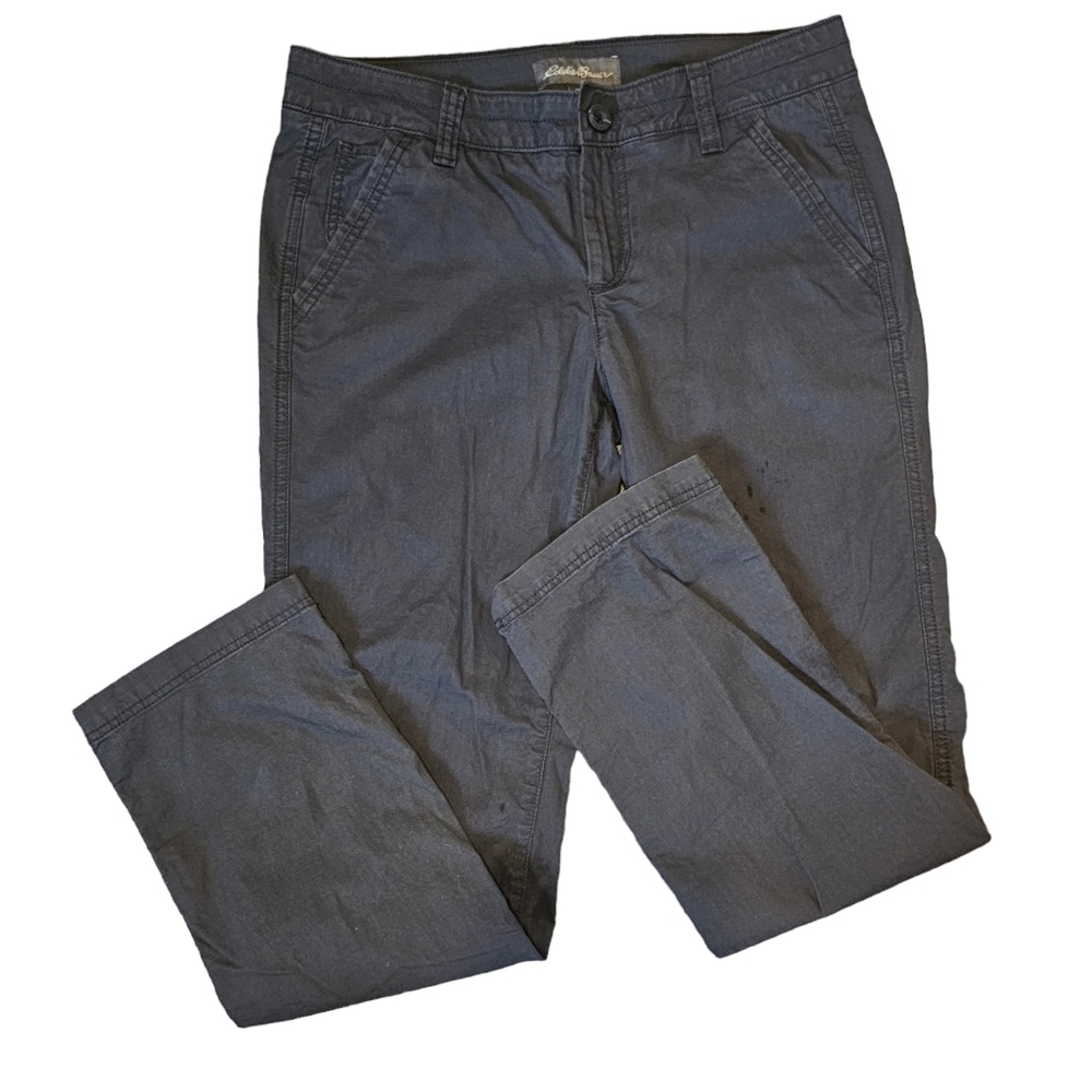 Eddie Bauer Charcoal Gray Cotton Straight Leg Pants Size 8